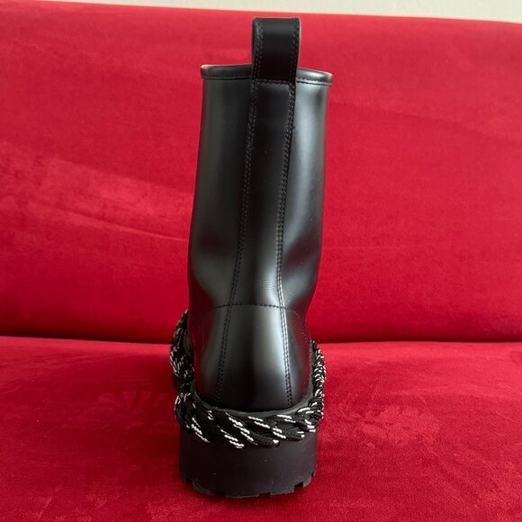 Balenciaga Black Leather Lace-Up Boots - Size 36 Authentic - Picture 12 of 14